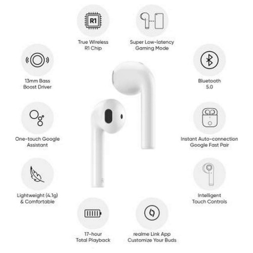 realme buds air neo rma205 bt earphone white